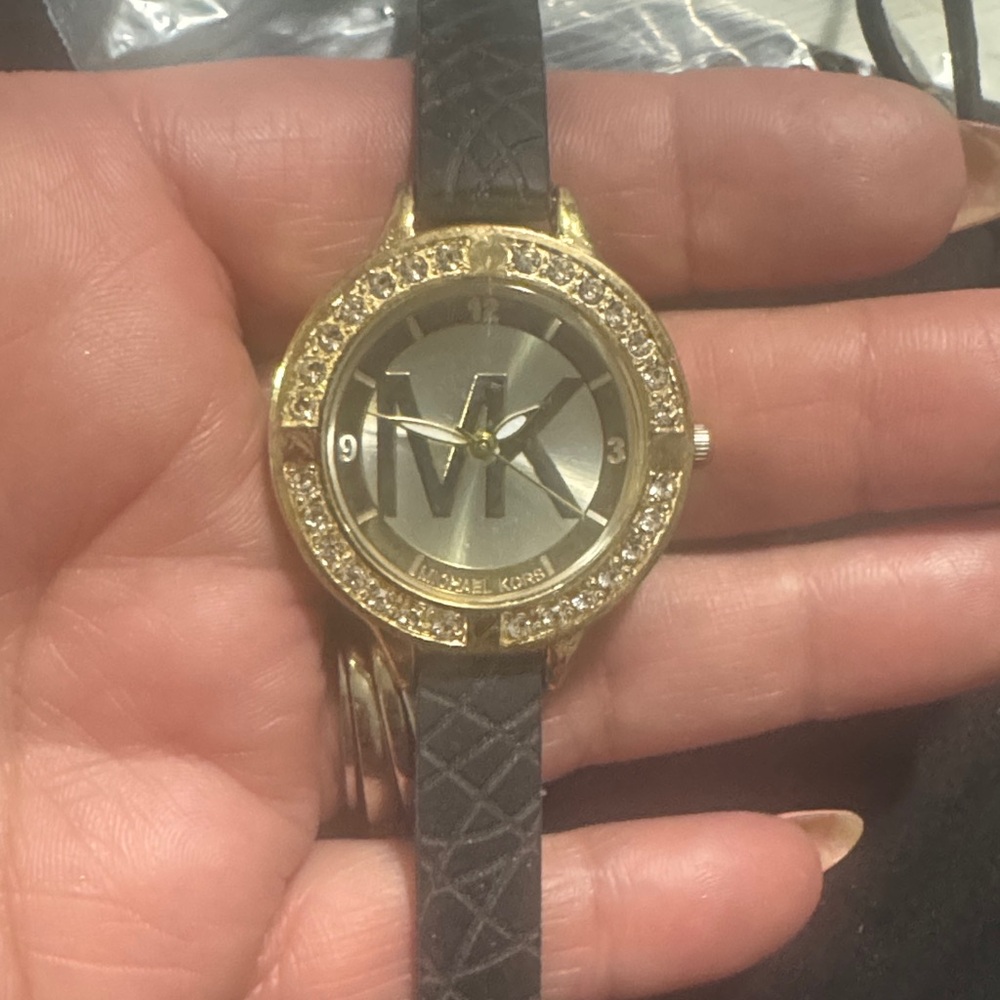 Michael Kors Gold and Black Crystal Women's Watch